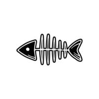 Line art of fish skeleton in simple style vector