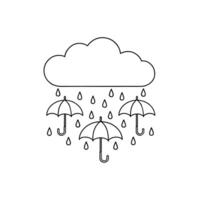 Cloud with umbrella repeated in different pose vector