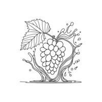 Grapes with Splashes of Juice Around Them vector