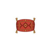 An icon of a decorative floor cushion or pouf with intricate patterns. This symbolizes comfortable seating arrangements, traditional Middle Eastern decor, and creating a cozy atmosphere for guests. vector
