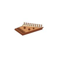 An icon depicting a Qanun, a stringed instrument resembling a zither, played flat on the lap. This symbolizes traditional Middle Eastern string music and intricate melodies. vector
