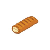 An icon of a baked or fried pastry with a golden-brown crust and visible filling. This represents sambousek, a savory pastry popular in the Middle East, often filled with meat or cheese. vector
