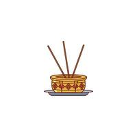 An icon depicting several incense sticks or oud sticks in a holder. This symbolizes the use of aromatic sticks to create a pleasant atmosphere in homes, reflecting Middle Eastern hospitality. vector