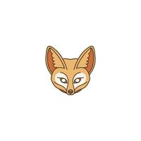 An icon showing the head of a fennec fox with large ears. This symbolizes the unique desert wildlife found in the Middle East and North Africa, known for its adaptation to arid environments. vector