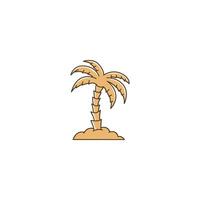 An icon of a date palm tree, symbolizing the iconic tree of the Middle East, representing life, sustenance, and the desert oasis. vector