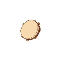 An icon of a Daf, a large frame drum with jingles, used in Sufi ceremonies and Middle Eastern classical music. This symbolizes rhythmic percussion and spiritual music. vector
