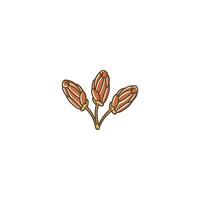 An icon showing a cluster of dates on a branch. This symbolizes the staple fruit of the Middle East, representing sustenance, hospitality, and traditional cuisine. vector