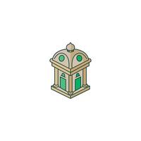 An icon of a traditional mosque or dome structure. This symbolizes Islamic architecture and institutions, often representing charitable organizations vector