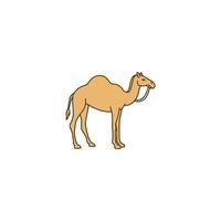 An icon of a camel, symbolizing desert transportation, resilience, and an iconic animal of the Middle East. vector