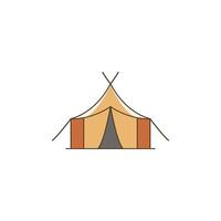 An icon depicting a traditional Bedouin tent, symbolizing nomadic culture, desert dwelling, and hospitality in the Middle East. vector