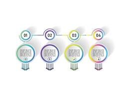 Business infographic template with four different colored circles vector