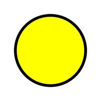 simple yellow circle icon with black outline design vector