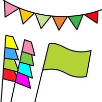 bunting flags and colorful banner set design illustration vector