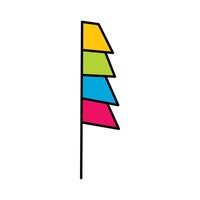 colorful decorative pennant flags on white background vector