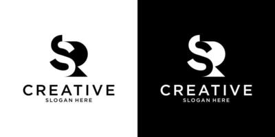 SR or RS initial letter logo design concep vector