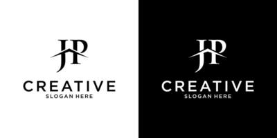 JP or PJ initial letter logo design vector