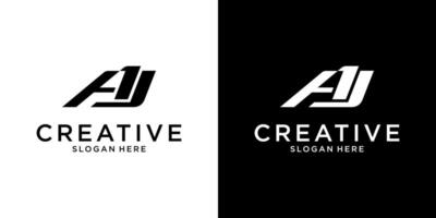 AJ or JA initial letter logo design template vector