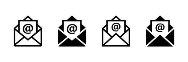 Set of mail icon thin line style. Envelope, message, email icon. vector