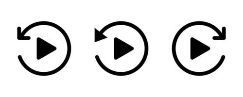 Replay icon. Playback icon. Repeat icon. Replay line icon vector