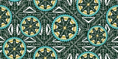 African motif ethnic traditional pattern. seamless beautiful green and blue color. pattern for fashion. Geometric abstract motif. African wax prints. circle pattern african design. vector