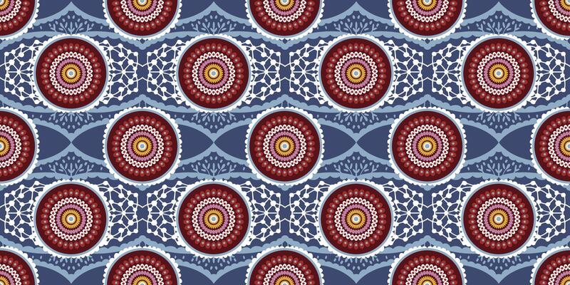 African motif ethnic traditional pattern. seamless beautiful Blue color. pattern for fashion. Geometric abstract motif. African wax prints. red circle pattern African design. Beautiful fashion design.