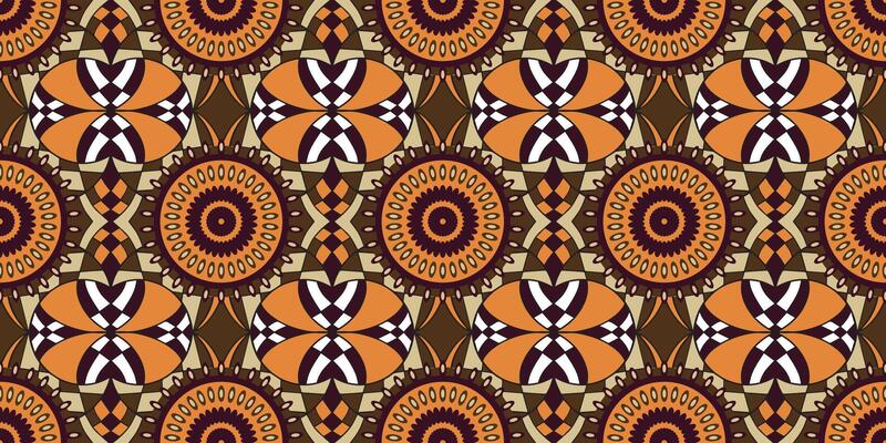 African motif ethnic traditional pattern. seamless beautiful orange and brown color. pattern for fashion. Geometric abstract motif. African wax prints. Beautiful circle pattern African design.