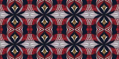 Geometric pattern in rich red and white vector