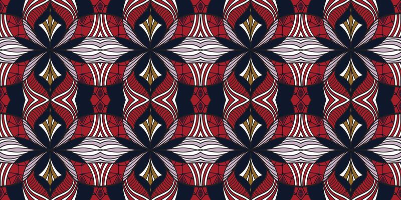 African ethnic traditional red pattern. seamless beautiful Kitenge, chitenge style. fashion design in colorful. Geometric abstract motif. Ankara prints, African wax prints.Geometric pattern design.