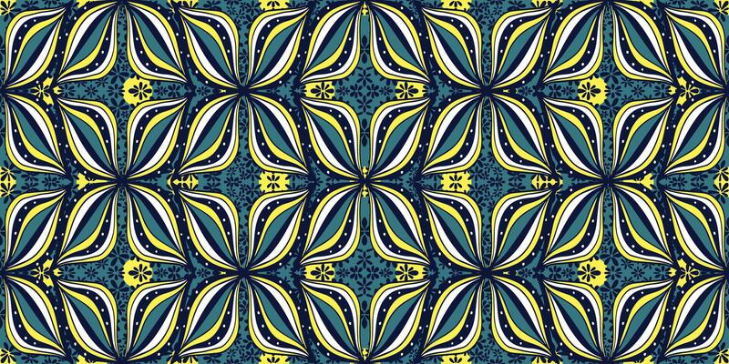 African ethnic traditional yellow and green pattern. seamless beautiful Kitenge, chitenge style. fashion design in colorful. Geometric abstract motif. Ankara prints, African wax prints. graphic floral
