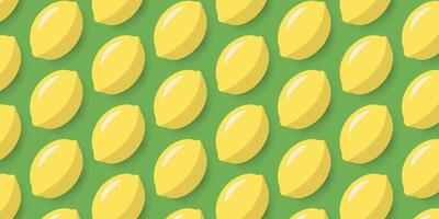a pattern of lemons on a green background vector