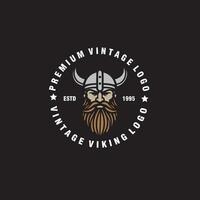 nordic viking badge label logo design illustration vector