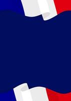 Copy space dark vertical background with wavy French flag on top and below perfect element design for important days related to French vector