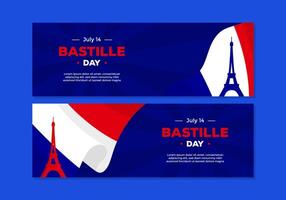 Bastille Day business banner template set illustration of France flag and Eiffel tower on dark blue background perfect for advertisement, greeting, promotion, and more vector