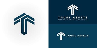 The dynamic TA emblem for finance and investment features an upward arrow that signifies growth, strategic direction, and reliable progress, effectively representing financial ascent and trust. vector