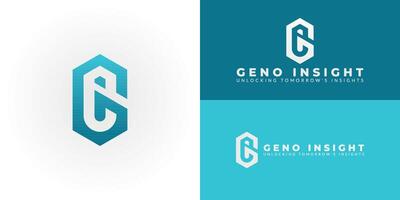 Modern tech logo featuring the initial GI within a hexagonal form. Perfect for software, data, or innovation brands, symbolizing global intelligence and integrated solutions. Scalable . vector