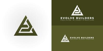 Dynamic EB logo for construction and engineering. The interlocking triangle design symbolizes collaboration, strategic growth, and foundational excellence. vector