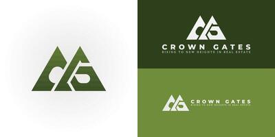 Modern CG emblem for real estate. Its sharp, upward forms symbolize growth, innovation, and strong foundations, reflecting ambition in property development. vector