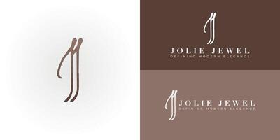 Stylized JJ emblem for fashion and designer apparel. Its fluid, minimalist form suggests contemporary style, craftsmanship, and unique personal expression. vector