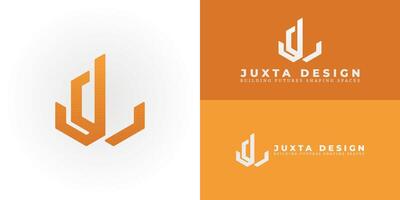 Sleek JD emblem symbolizes strength and innovation in construction, architecture, and real estate. A modern mark for achieving success. vector