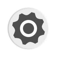 Minimalist flat design gear icon symbol representing settings and configuration options vector
