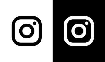 Minimalistic black and white Instagram logo design showing contrast and simplicity vector