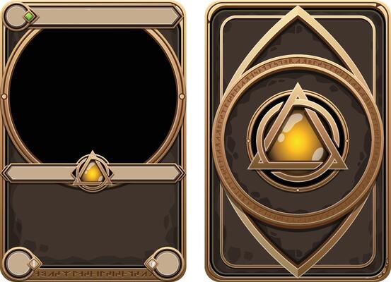 Fantasy TCG Card Game Template Angelic Golden Frame