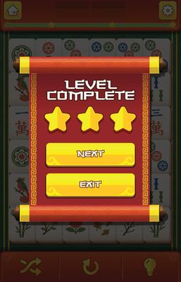 Mahjong Game UI Pack Level Complete Popup Window