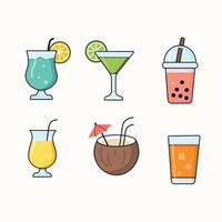 A set of different drinks and drinks vector