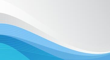 Bright blue flowing wave background with dynamic curved lines vector