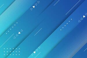 Blue geometric background with lines and shapes vector