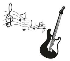 Guitar with notes. vector