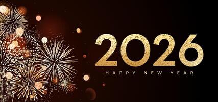 New Year 2026 fireworks celebration vector