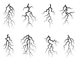 Set of cracks in the ground, cracks from natural or drought. vector