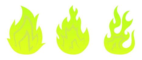 Bright fire isolated on white background. Gradient. Danger concept or fire logo design. vector